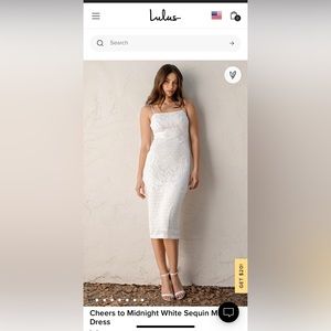 Lulu’s White Sequin Midi Dress